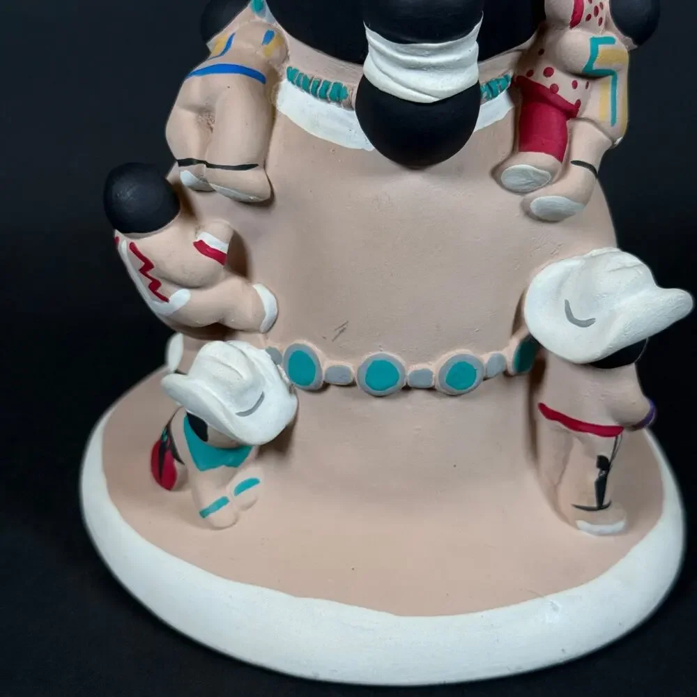 Vintage Cleo Teissedre Signed 1988 Storyteller Figurine Native American Pottery